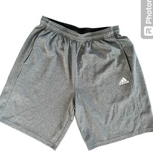 ADIDAS ClimaLite Performance Shorts Dark Grey‎ Heather Athletic Pockets Medium